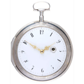 A large verge pocket watch in a silver consular case Circa 1800 A large verge pocket watch in a silver consular case Circa 1800