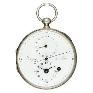A French centre seconds verge with date in a nickle case Circa 1800
