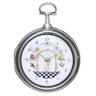 An English verge with Masonic dial in silver pair cases circa 1801