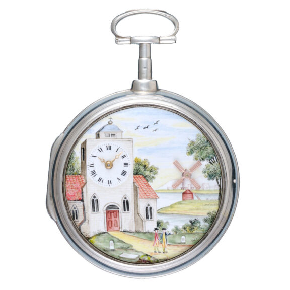 An English verge with an unusual windmill automaton Circa 1801 An English verge with an unusual windmill automaton Circa 1801