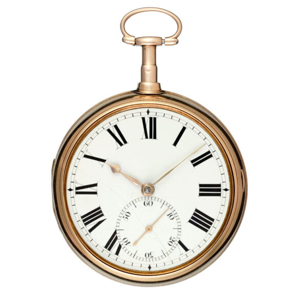 An English ruby cylinder pocket watch in gold pair cases Circa 1802