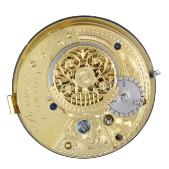 An English verge with polychrome and enamel dial Circa 1807 An English verge with polychrome and enamel dial Circa 1807