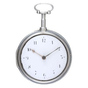 An Irish made verge pocket watch in silver pair cases Circa 1809