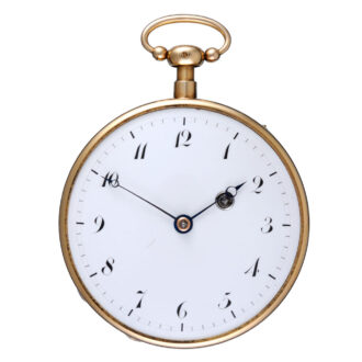 An quarter repeating French verge in a gold case Circa 1810 An quarter repeating French verge in a gold case Circa 1810
