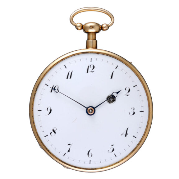 An quarter repeating French verge in a gold case Circa 1810 An quarter repeating French verge in a gold case Circa 1810
