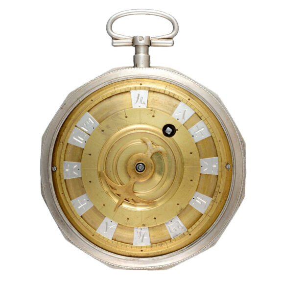 An continental verge with Japanese dial in a silver case Circa 1810
