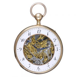A French gold skeletonised quarter repeating verge Circa 1810