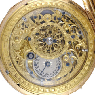 A French gold skeletonised quarter repeating verge Circa 1810
