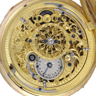 A French gold skeletonised quarter repeating verge Circa 1810
