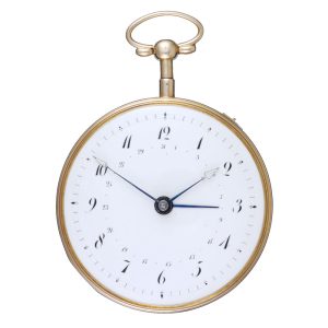 French gold quarter repeating cylinder with calendar Circa 1810