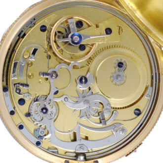 French gold quarter repeating cylinder with calendar Circa 1810 French gold quarter repeating cylinder with calendar Circa 1810