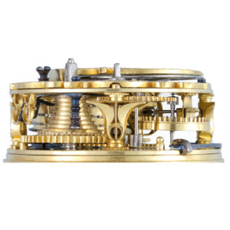 Verge with silver champlevé sun and moon dial Circa 1695
