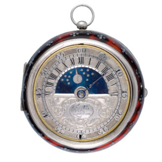 Verge with silver champlevé sun and moon dial Circa 1695