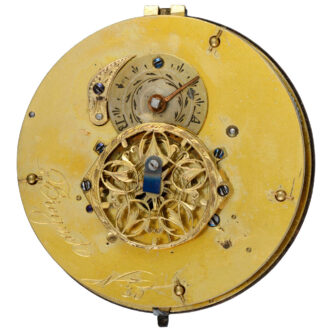 French gilt metal verge with an erotic enamel scene Circa 1810