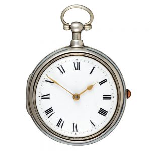 A English verge pocket watch in silver pair cases, circa 1810