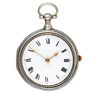 A English verge pocket watch in silver pair cases, circa 1810