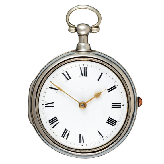 A English verge pocket watch in silver pair cases, circa 1810