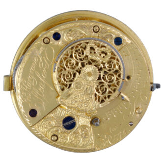 An English verge with painted dial in silver pair cases Circa 1812