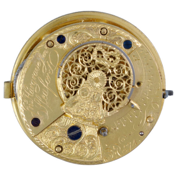 An English verge with painted dial in silver pair cases Circa 1812 An English verge with painted dial in silver pair cases Circa 1812
