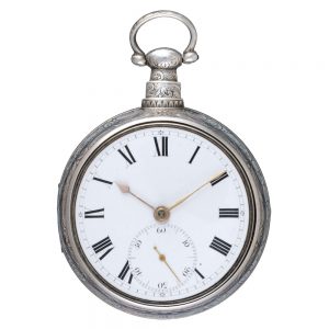 An English rack lever in engraved silver pair cases Circa 1814