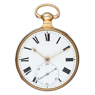 An English duplex pocket watch in a gold case Circa 1814