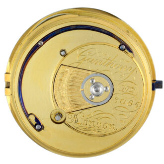 An English duplex pocket watch in a gold case Circa 1814