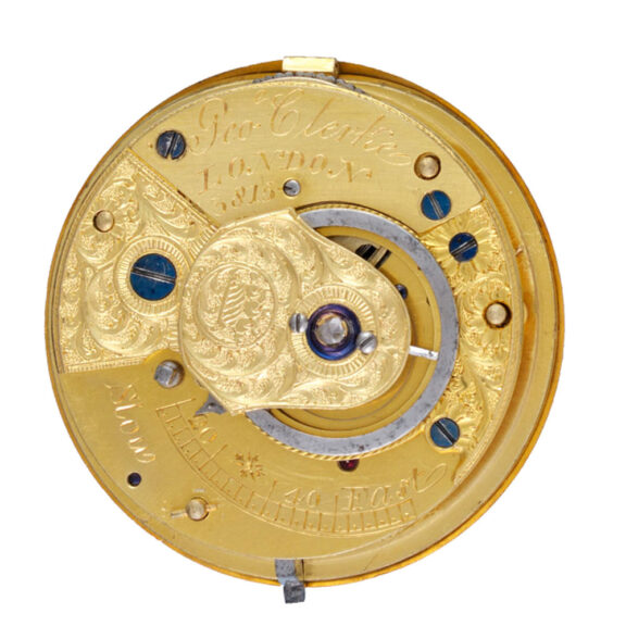 An English verge with gold dial in an gold case Circa 1815 An English verge with gold dial in an gold case Circa 1815