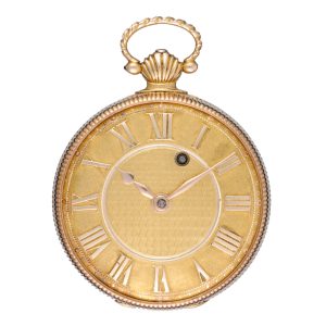 An English verge with gold dial in an gold case Circa 1815