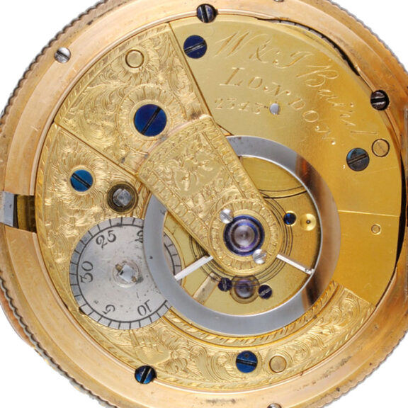 An English cylinder watch in a decorative gold case Circa 1816 An English cylinder watch in a decorative gold case Circa 1816