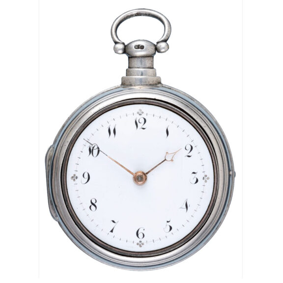 An English verge pocket watch in silver pair cases Circa 1817