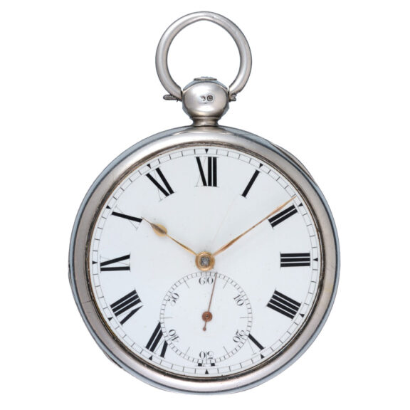 An English cylinder pocket watch in a silver case Circa 1818 An English cylinder pocket watch in a silver case Circa 1818