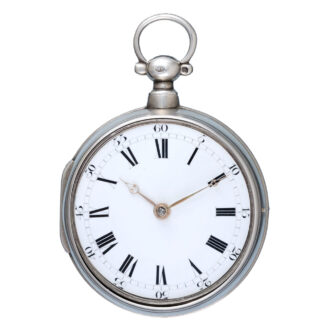 An English verge pocket watch in silver pair cases Circa 1819