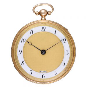 A French cylinder with rare pull repeat in a gold case Circa 1820