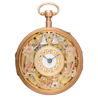 A gold Swiss quarter repeating verge automaton Circa 1820