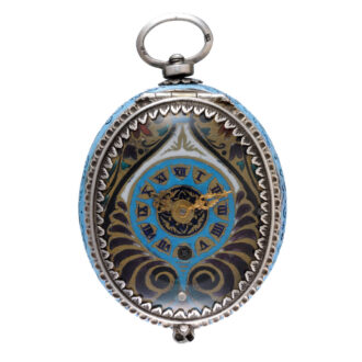 An Austrian verge in a decorative enamel oval case Circa 1820
