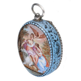 An Austrian verge in a decorative enamel oval case Circa 1820