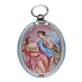 An Austrian verge in a decorative enamel oval case Circa 1820