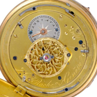 A Swiss debaufre escapement in a silver case Circa 1820
