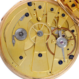 A slim gold French cylinder with digital hours Circa 1820 A slim gold French cylinder with digital hours Circa 1820