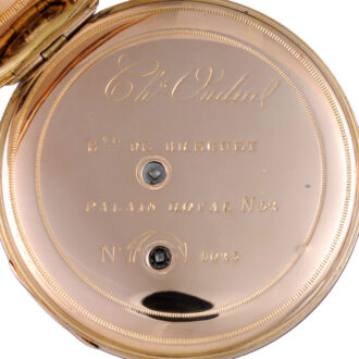 A slim gold French cylinder with digital hours Circa 1820 A slim gold French cylinder with digital hours Circa 1820