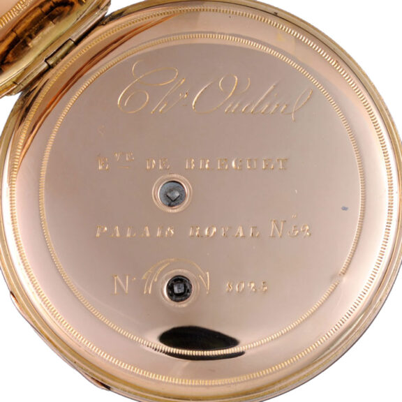 A slim gold French cylinder with digital hours Circa 1820 A slim gold French cylinder with digital hours Circa 1820
