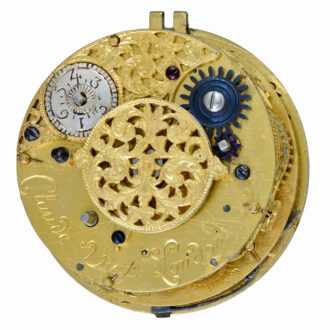 Alarm watch with calender and tortoiseshell pair cases Circa 1695
