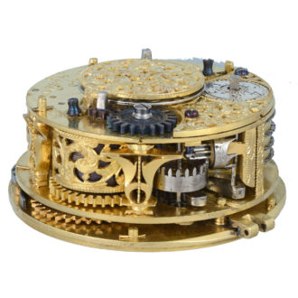 Alarm watch with calender and tortoiseshell pair cases Circa 1695