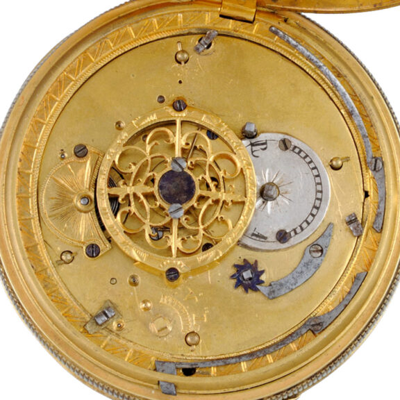 A French quarter repeating verge in a silver gilt case Circa 1820 A French quarter repeating verge in a silver gilt case Circa 1820