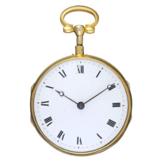 A French quarter repeating verge in a silver gilt case Circa 1820