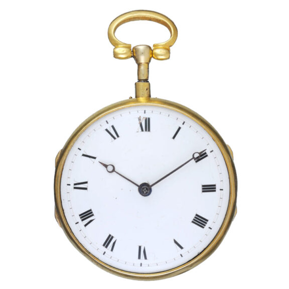 A French quarter repeating verge in a silver gilt case Circa 1820