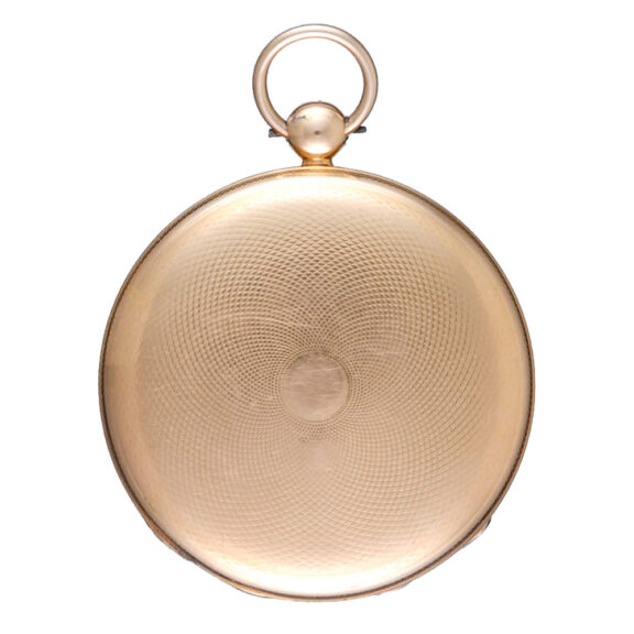 An unusual gold Swiss cylinder watch with calendar Circa 1820 An unusual gold Swiss cylinder watch with calendar Circa 1820