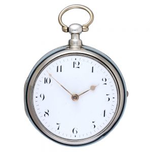 An English verge pocket watch in silver pair cases Circa 1820