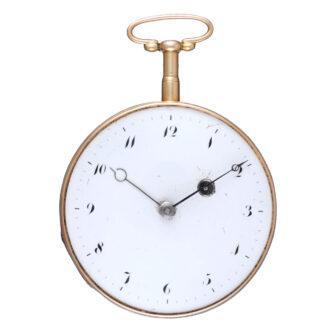 A gold Swiss quarter repeating verge watch Circa 1820 A gold Swiss quarter repeating verge watch Circa 1820