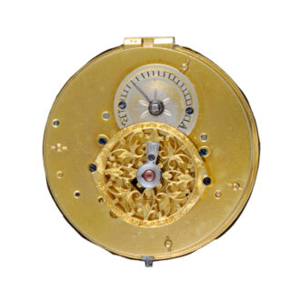 A Swiss verge in a three colour gold ruby set case Circa 1820